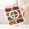 8 Grids Portable Snackle Dry Food Serving Tray Divided Spice Storage Box Seasoning Storage Boxes With Divider Clear Lid Handle