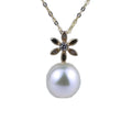 LUCK 925 Sterling Silver DIY Natural Freshwater Pearl Pendant Necklace 11-12mm Link Accessory for Women's Party Anniversary