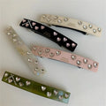 New Heart Rhinestone Acetate Hairpin French Temperament Spring Clip Women Hair Accessories