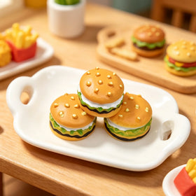Simulation Miniature Hamburger Resin Charms for Diy Jewelry Making Cream Glue Ornament Dollhouse Food Charm