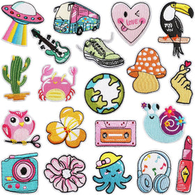 Hot Sales Creative Items Embroidered Nonwoven Felt Handmade Heat Transfer Iron on Patches for Baby Clothing Hat Bag