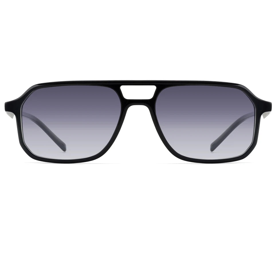 Vintage Acetate Sunglasses Polarized Square Customize Logo Shades Double Bridge Sun Glasses for Men Women Lunettes De Soleil