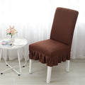 Reador Retailer Universal Stretch Spandex Office Brown Dining Chair Covers with Frills