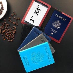 New Business Passport Holder Cheap Pu Leather Blank Passport Cover for 4*3 Inch Record Card Passport Book case