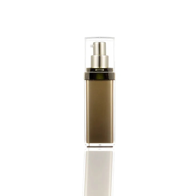 Wholesale Golden Square Acrylic Plastic 30ml Pump Sprayer Bottles for Face Cream Lotion Skin Care Serum Hot Stamped Cosmetic Use