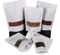 Low Moq White Kraft Paper Bag Zip Lock Tea Bag with Window Different Size