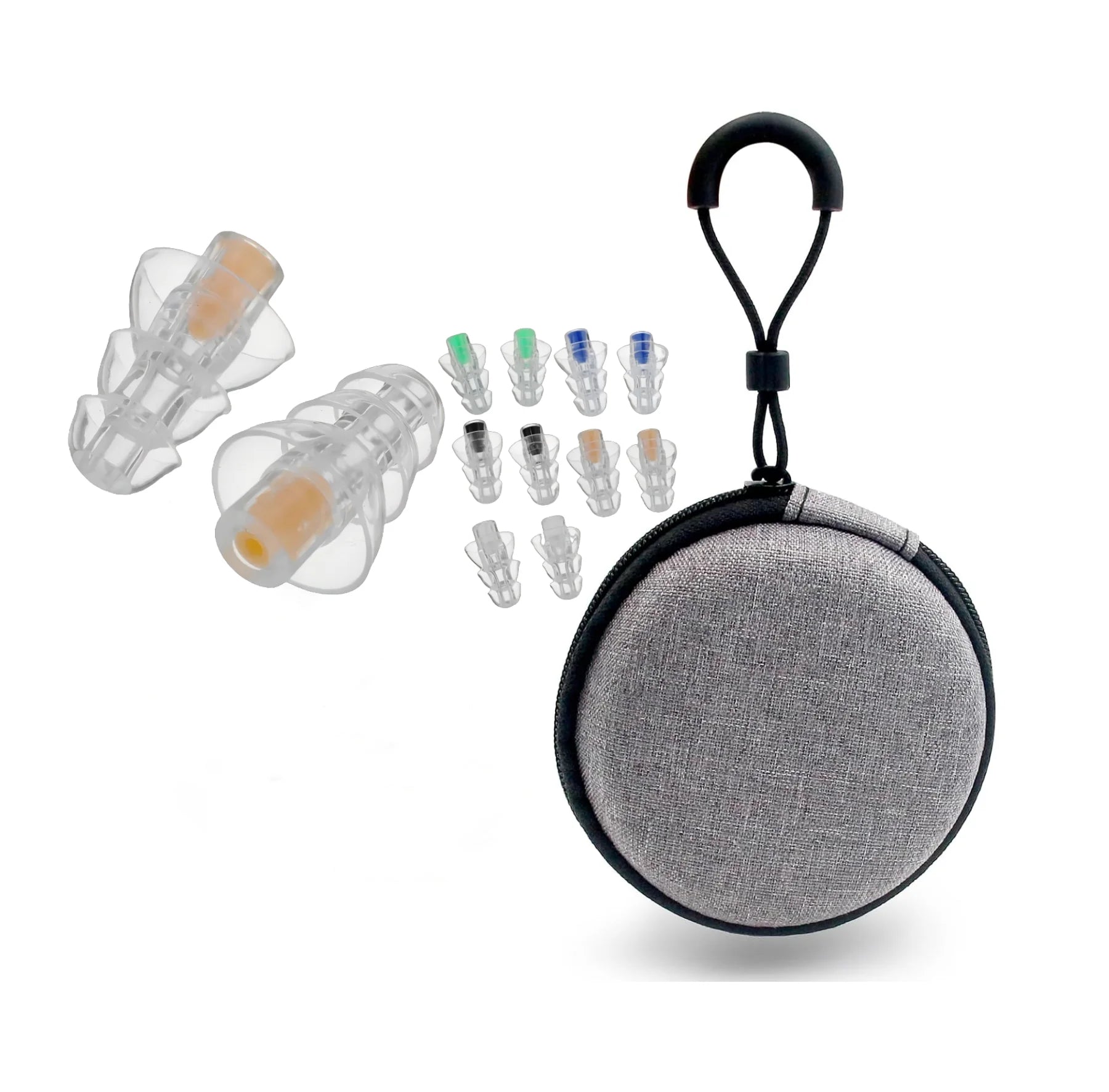 High Fidelity Silicone Ear Plug Set Reusable Hearing Protection Earplugs with a Travel Zipper Case Custom Logo