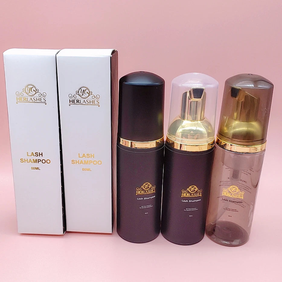 Matte Black Lash Shampoo Lash Concentrate Cleanser Shampoo Custom logo With Foaming Brush
