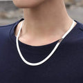 2.5MM 3.0MM 18K Gold Plated Silver Stainless Steel Jewelry Unisex Wholesale Herringbone Clavicle Flat Snake Chain Necklace