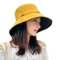 Double Size Wide Brim Hat Cotton Foldable Women Bucket Sun Hats