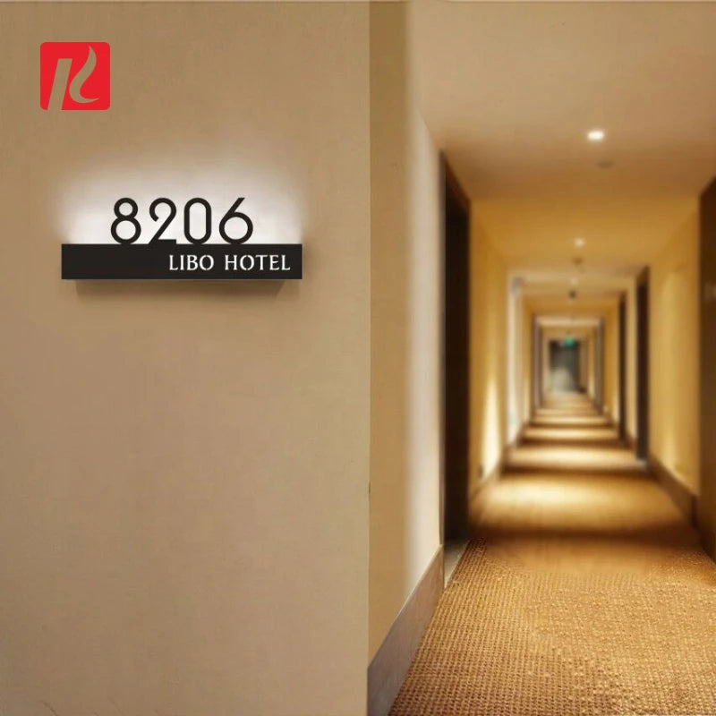 Kexian Customized House Plate Number Led Light Wall Letters Number Sign Hotel Room Number Signs Light