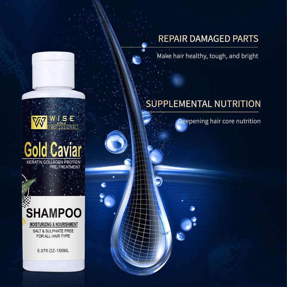 Wholesale 150ml Caviar Anti-Dandruff Shampoo Luxury Deep Moisturizing Nutritious Smooth Hydrated Hair Care for Women Bulk