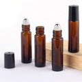 Ninety-nine Light-Proof Brown Glass 10ml Cylinder Container Clear/Black Roller Holder for Perfume Essential Oils Amber Glass