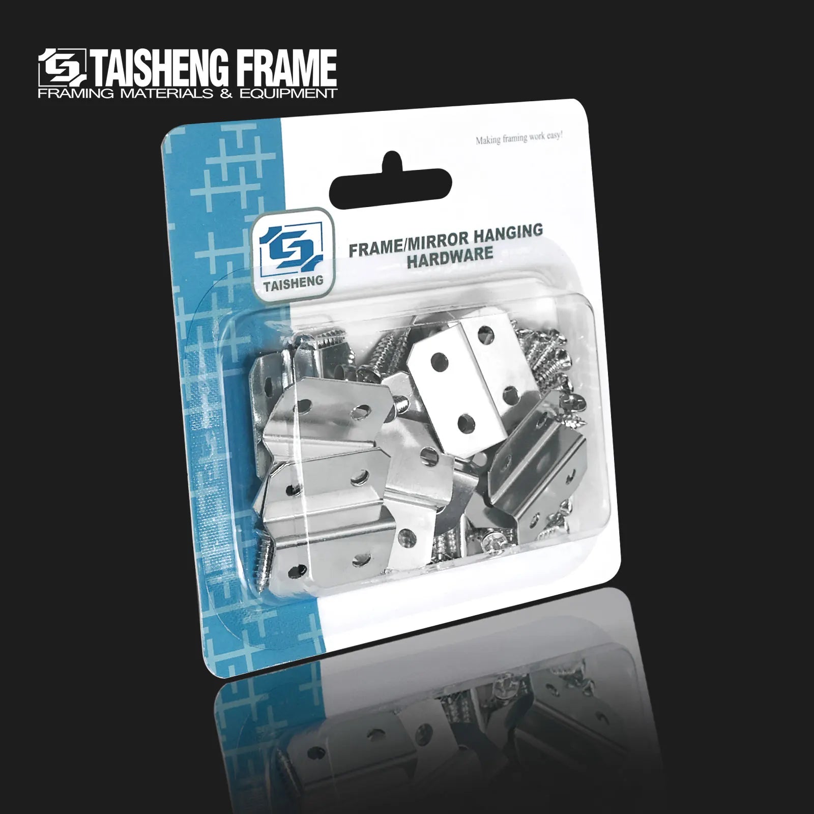 TS-K309 50PCS Photo Frame MDF Board Mounting Z Bracket Mounts Kits with Screw