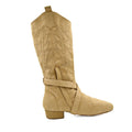 Hot Selling Soft Evkoodance Embroidery Women Red Black Tan Color Ballroom/Salsa/Latin Dance Boots Low Heel Hand-made Faux Suede