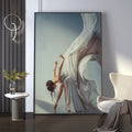 Simplicity Ballet Dance Crystal Porcelain Modern Glass Wall Painting for Home Decor Living Room Bedroom