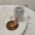 Top Quality Natural Marble Stone Candle Cosmetic Jar Home Decor Marble Candle Holder Jars Marble Jar With Wood Lid