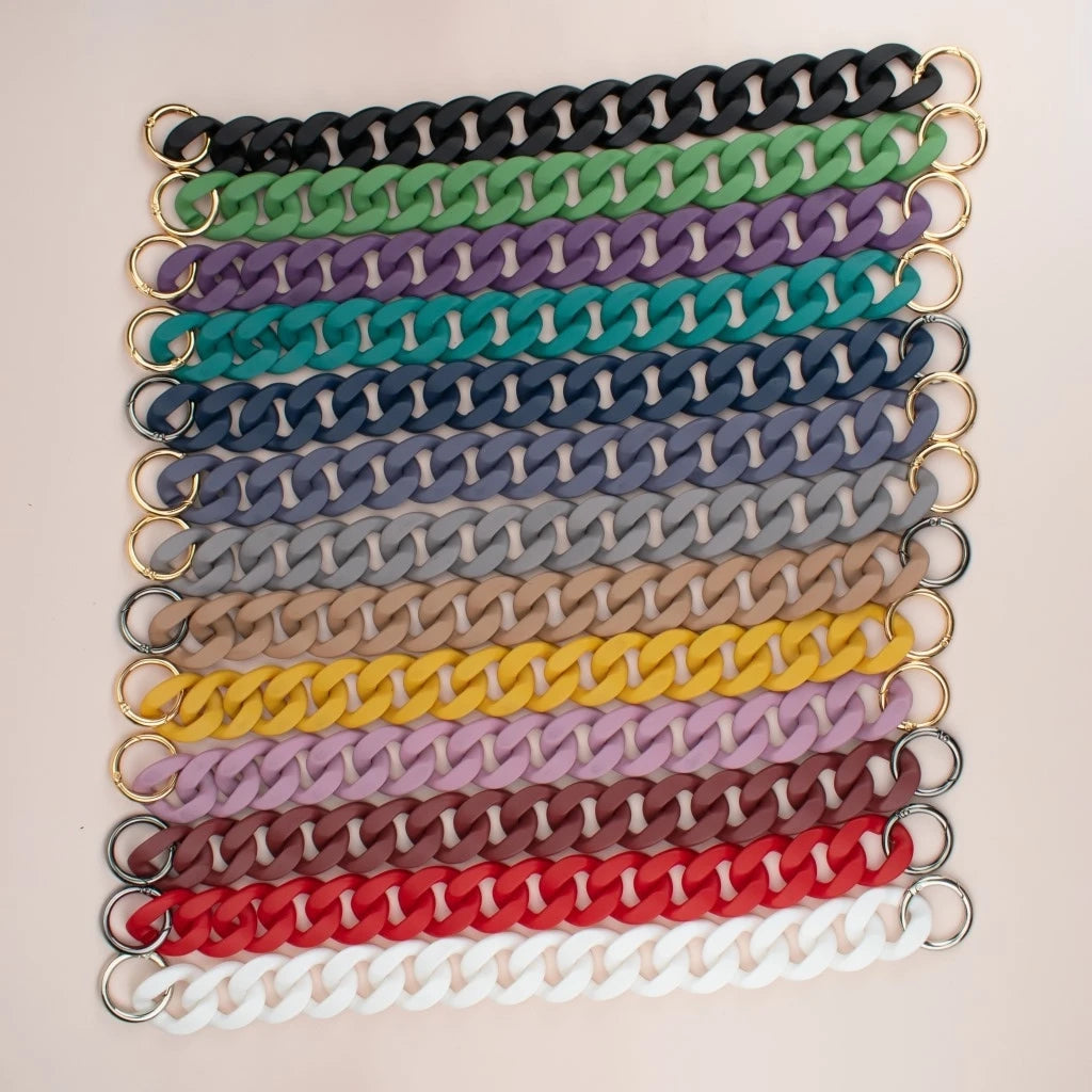 ZONESIN Fashion Multi Color Handbag Matt Chunky Chain Blank Resin Bag Handle for Women