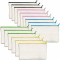 DIY Craft Blank Canvas Zipper Pouch Black Cotton Invoice Bill Cosmetic Bag with Zipper for Parties & Gifts