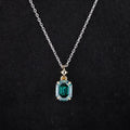 Starsgem Customized 7X9mm Emerald Cut Green Moissanite14K Yellow Gold Pendant  Religious Style Gift for Ladies