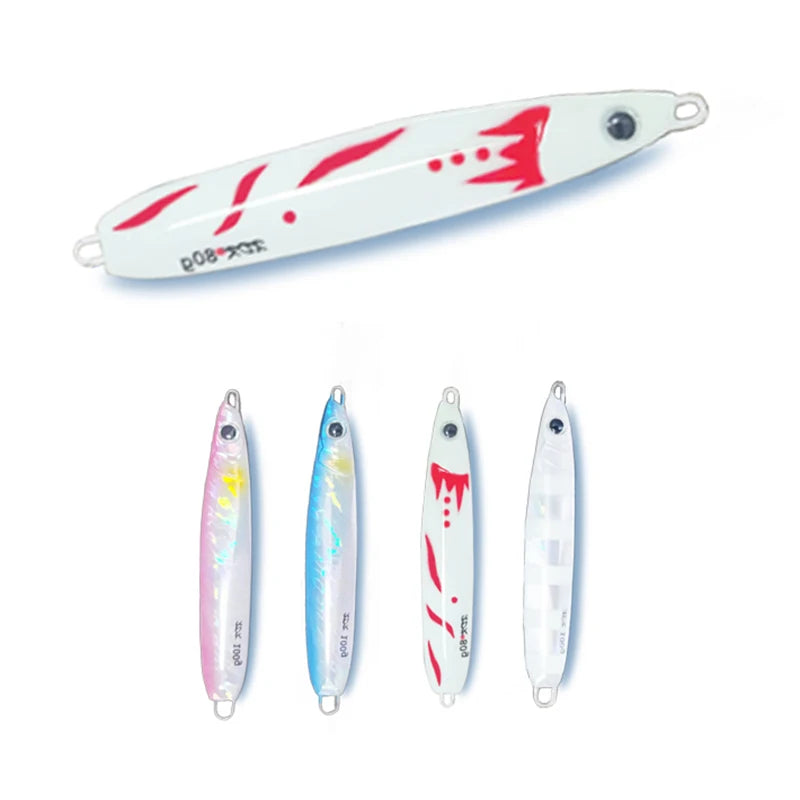 MISTER JIGGING 80g 100g Artificial Slow Pitch Jigging Lures for Saltwater Fishing Metal Jig