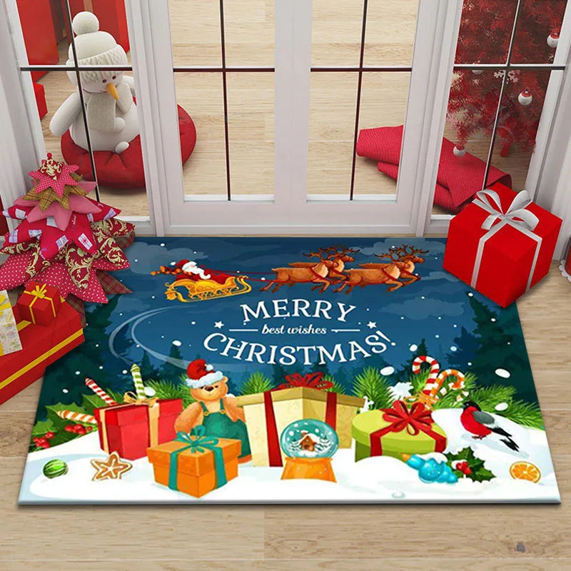 Custom Design Printed Polyester Christmas Style 3D Children's Rug-Washable & Stain Resistant Home Decoration Carpet