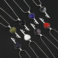 New Design Natural Stone Heart Pendants Woman Charms Key Shape Necklace for Diy Jewelry Making Necklace