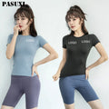 PASUXI 2025 New Arrival Girls Quick Dry Fitness Yoga Short Sleeves Gym Athletic Top Workout Custom Logo T Shirts for Women