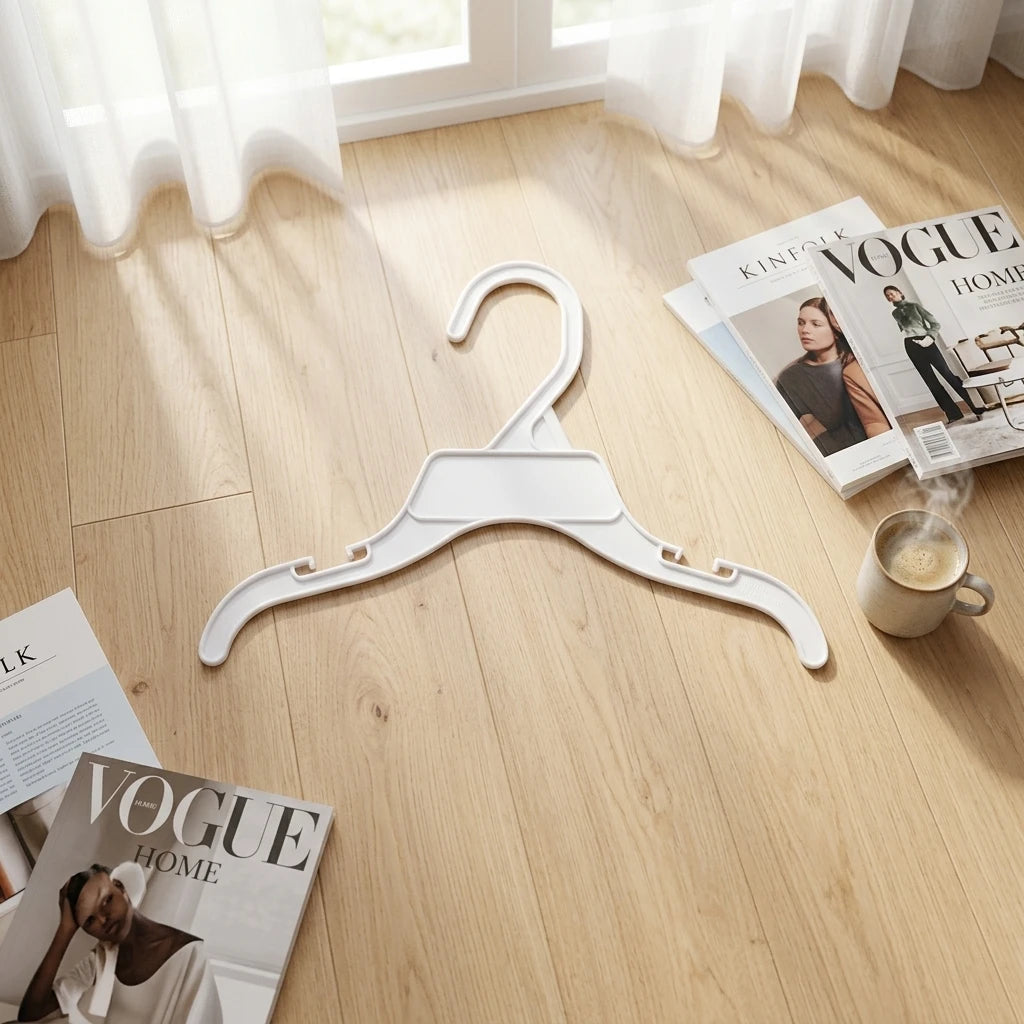 25cm 495 Drying Semitransparent White Plastic Top Hanger for Children Baby Clothes Save Supermarket Living Room Wardrobe