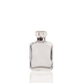 Wholesale 55ml Square Thick-Soled Transparent Empty Perfume Glass Bottle Luxury Pump Lid Screen Printing Custom Color Flat Shape