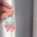 HOVANCI Korean Simple Designs Women Earrings Acrylic Glitter Colorful Beautiful Flower Earrings