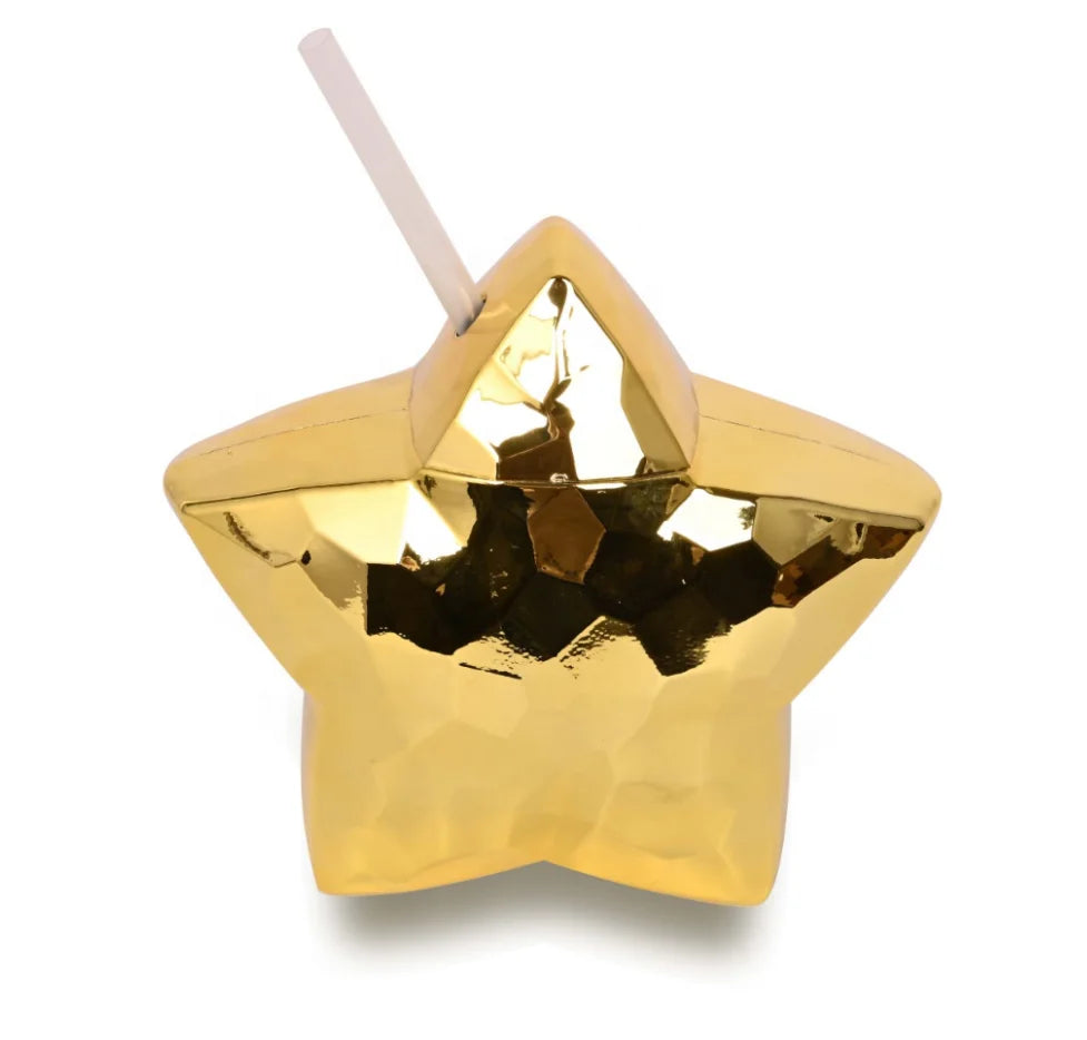 20 OZ Novelty Plastic Electroplate Star Sippy Cup with Lid for Party and Birthday Gift Reusable