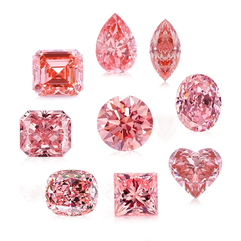 Starsgem pink Color Lab Diamond Heart Cushion Asscher Cut Fancy Shape Lab Diamond