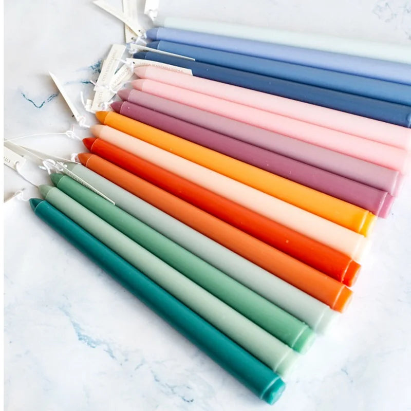 AIKUN 4PCS Smokeless Soy Wax Taper Candles Colored Long Stick for Wedding Home Nordic Decor