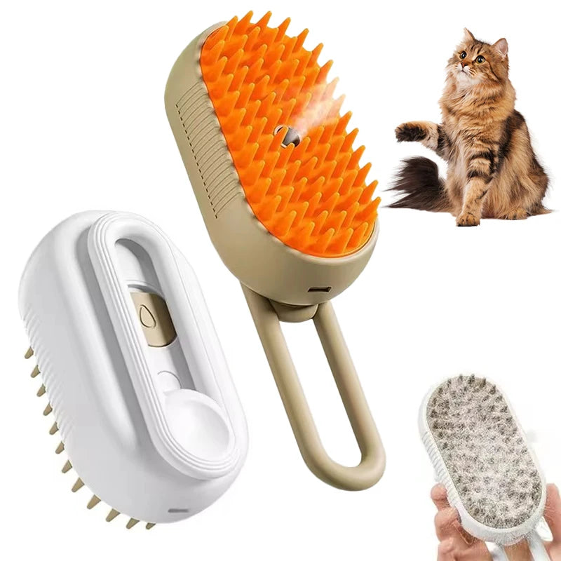 2025 Wholesale 3 in 1 Foldable Self Cleaning Pet Grooming Brush With Water Spray Steam Function for Dogs and Cats Manufacturer