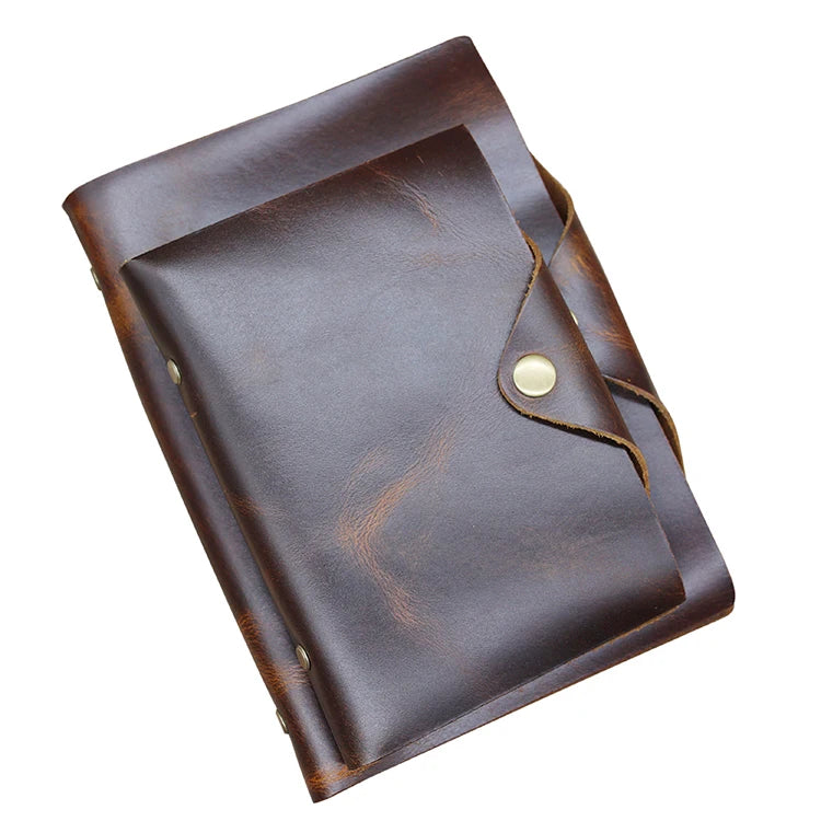Genuine Leather Handmade Creative Journal Factory Custom Logo Softcover A5 Ring Binder Planner
