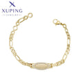 X001155206 Xuping Jewelry Rapper Hip Hop 14K Gold Plated Geometric Charm With Cubic Zirconia Personality Figaro Chain Bracelet