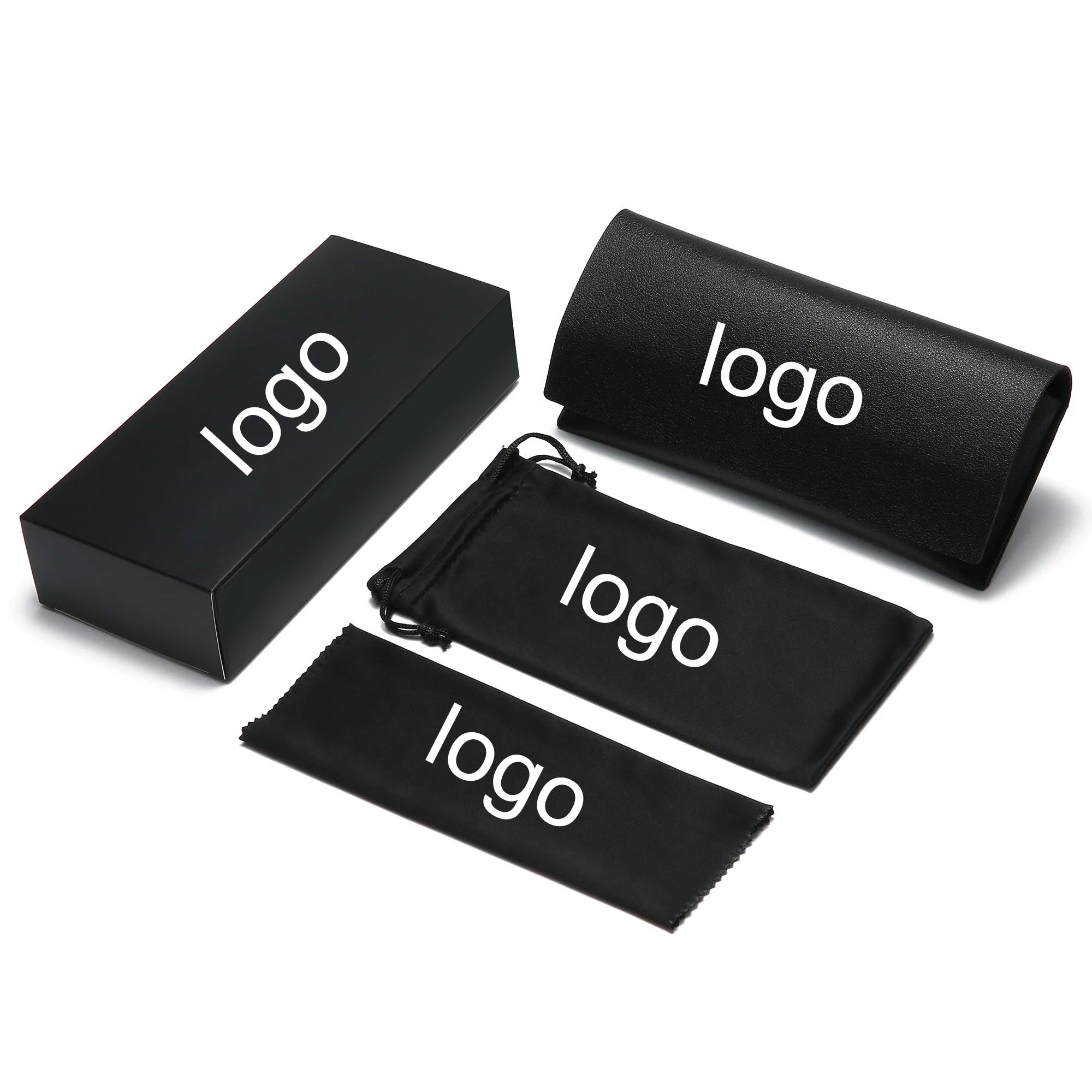 Custom Logo Sunglasses Box Customised Case with logo Packaging Eyeglasses Cleaning Cloth Bag Pouch Popular