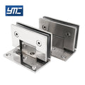 YMC Satin Stainless Steel 304 Bathroom Glass Hinge with Soft Closing Easy Installation 8-10mm Tempered Glass 45kg Pair Capacity