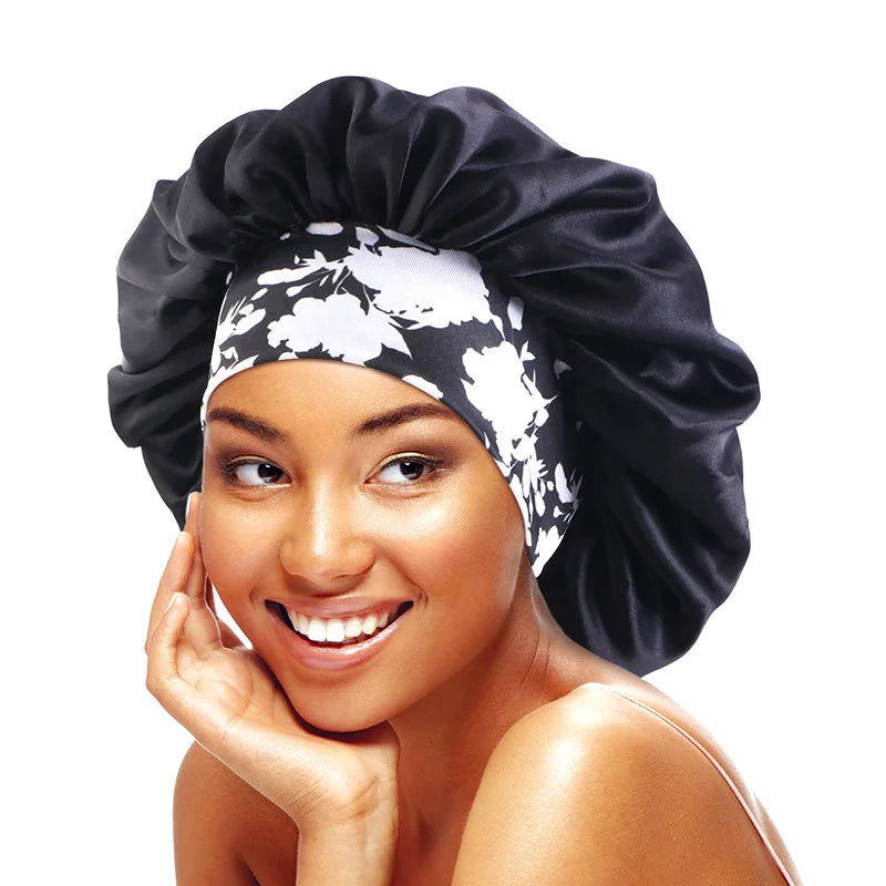 Wholesale Custom Ethnic Satin Hair Bonnet Wholesale Custom Hairdressing Sleeping Hair Cap Wide Sports Beach Fishing Party Ski