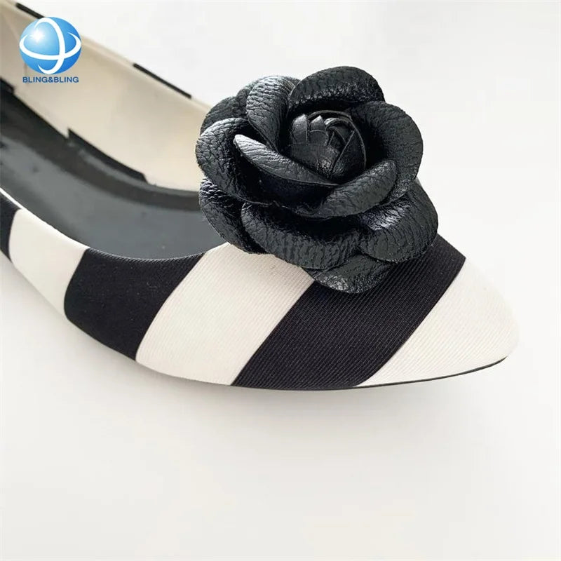 Customize Black Rose Flower Shape Shoe Clip Buckle Accessories Decorations