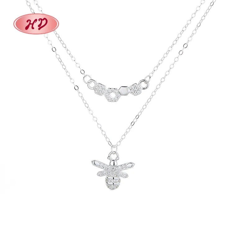 925 Sterling Silver Vintage Style Necklace Zircon Wedding Party Anniversary Gift Personal Use Silver Plated Chains