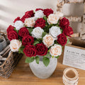 L6 Factory Cheap Low Price  Red White Pink Silk Rose Artificial Rose Flowers for Home Wedding Decorative Flowers