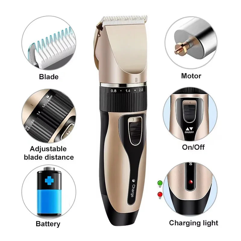 Rechargeable Silent Pet Hair Clippers Trimmers Pet Hair Electric Shaver for Cat and Dog