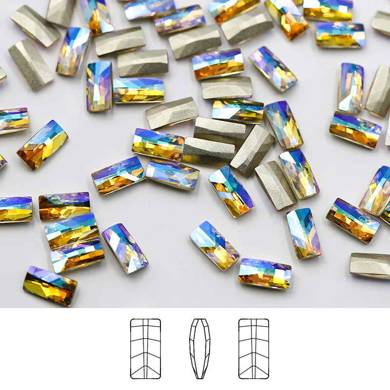 Paso Sico K9 Glass Pure Baguette 3D Nail Art Rhinestone for Dancing Dress Garment 3D MegaBDM