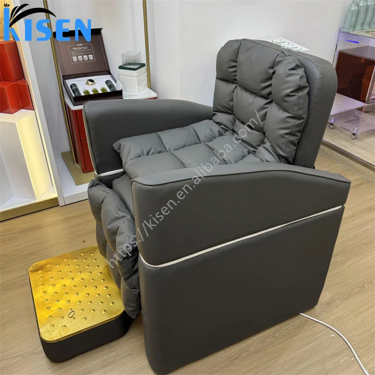 Modern Hidden Basin High End Luxury Hair Salon Furniture Wash Chair Massage Shampoo Bowl Chair Water Massage Bed Shampoo Bed
