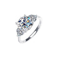 3 Stones Moissanite Engagement Rings D Color 3Carat 925 Sterling Silver Anniversary Wedding Promise Rings for Women