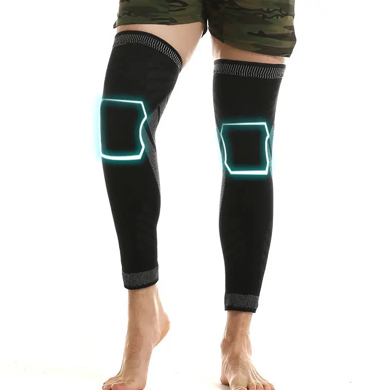 Environmental Nylon Anti-Slip Fitness Leg Calf Support Long Compression Sports Elastic Full Leg Sleeves Brace