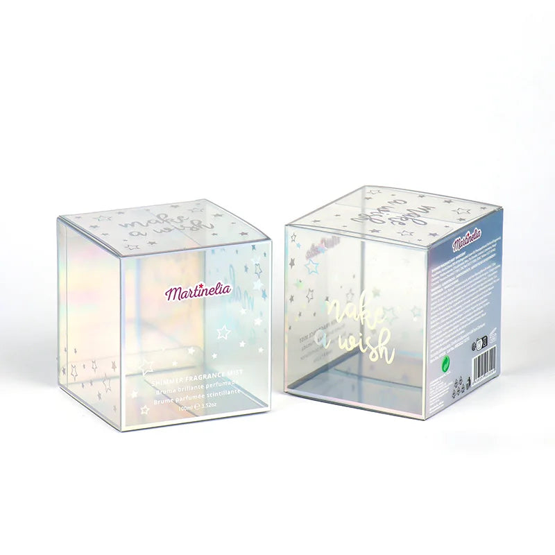 Custom Color Printed Stars Exquisite Square Foldable Packaging Transparent Box