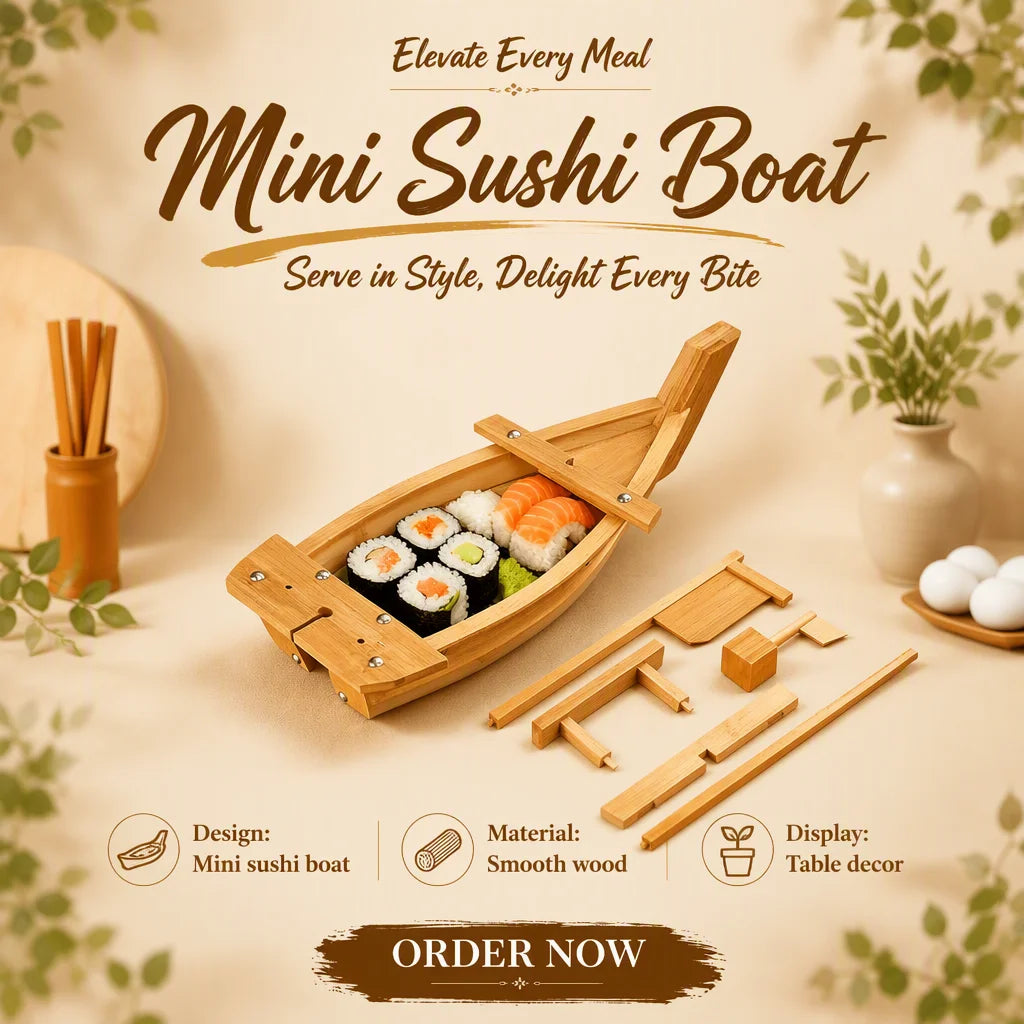 Premium Bamboo Sushi Boat Platter for Sushi Bar and Home Parties MegaBDM